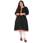 Black Colour Straight Rayon Kurti