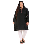Black Colour Straight Rayon Kurti