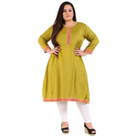Green Colour Straight Rayon Kurti