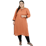 Light Brown Colour Straight Rayon Kurti
