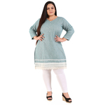 Green Colour Straight Woolen Kurti