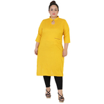 Yellow Colour Straight Rayon Kurti