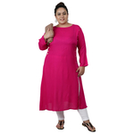 Pink Colour Straight Rayon Kurti