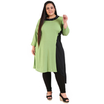 Green Colour Straight Rayon Kurti
