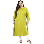 Green Colour Straight Rayon Kurti