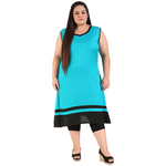 Firozi Colour Straight Rayon Kurti