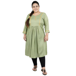 Light Green Colour Straight Rayon Feeding Kurti
