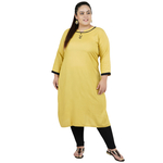 Mustard Colour Straight Rayon Kurti