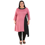 Pink Colour Straight Rayon Kurti