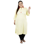Lemon Yellow Colour Straight Rayon Kurti