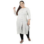Grey Colour Straight Cotton Kurti