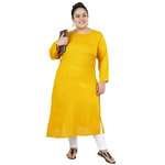 Yellow Colour Straight Rayon Kurti