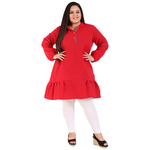 Red Colour Straight Woolen Kurti