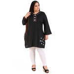 Black Colour Straight Rayon Kurti