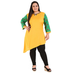 Yellow Colour Straight Rayon Kurti