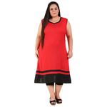 Red Colour Straight Rayon Kurti
