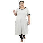 Grey Colour Straight Cotton Kurti