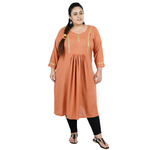Light Brown Colour Straight Rayon Feeding Kurti