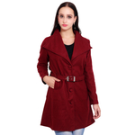 Maroon Colour Long Woolen Coat