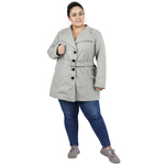 Light Grey Colour Short Woolen Coat