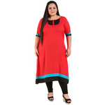 Red Colour Straight Rayon Kurti