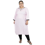 Baby Pink Colour Straight Rayon Kurti