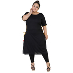 Black Colour Straight Rayon Kurti