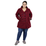 Maroon Colour Short Woolen Coat