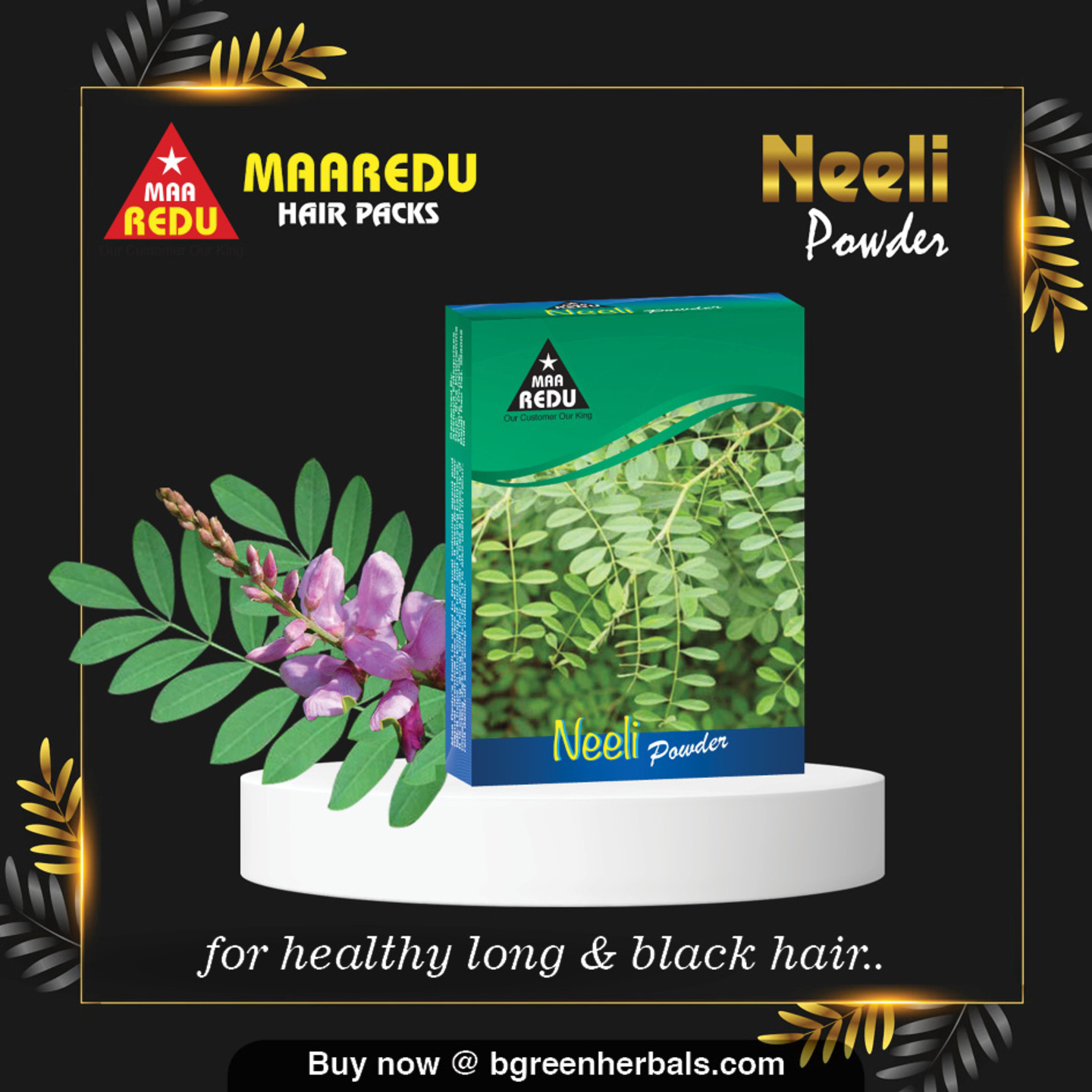 MaaRedu Natural Neeli Indigo Leafs Powder Hair Pack  Scalp Pack, 100g