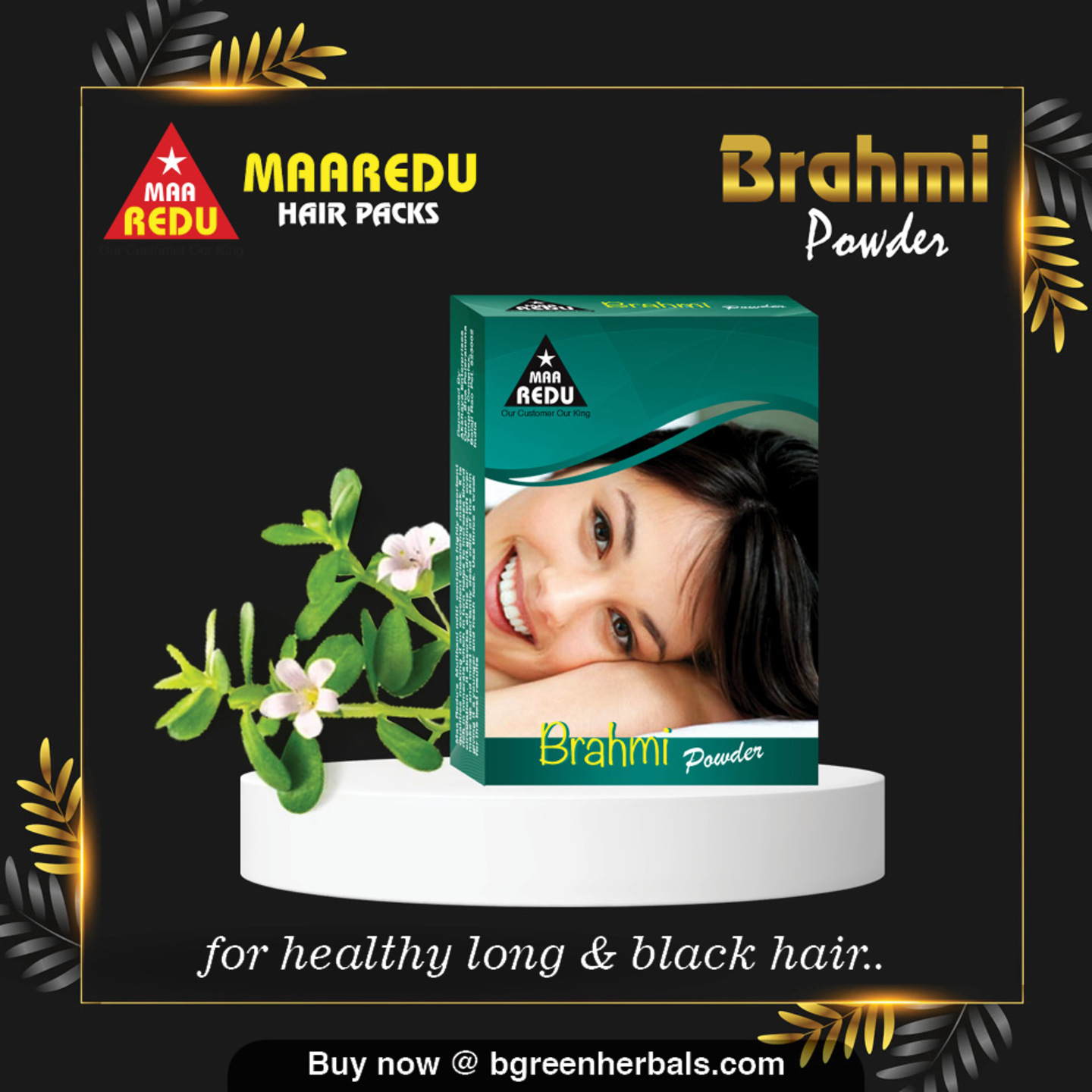 MaaRedu Brahmi Powder Hair Pack  Scalp Pack, 100g