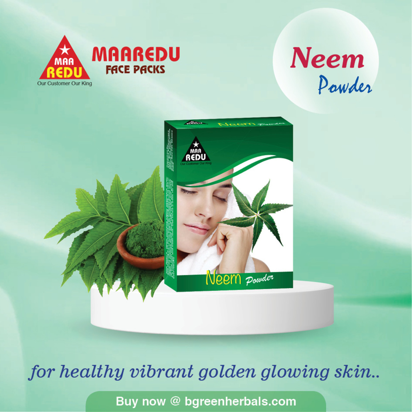 MaaRedu Natural Neem Powder Face Pack  Skin Pack, 100g