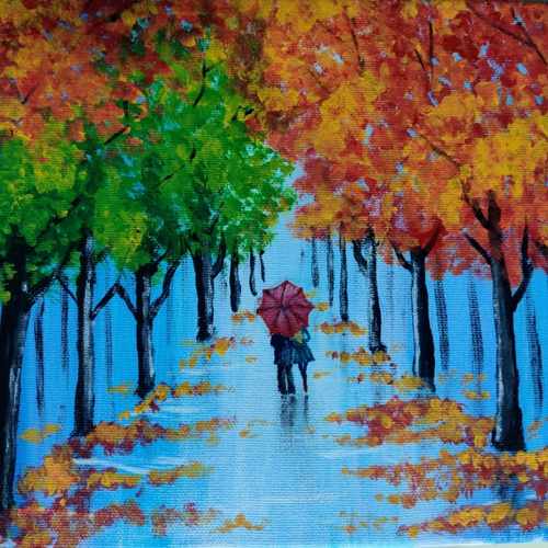 A walk - canvas painting