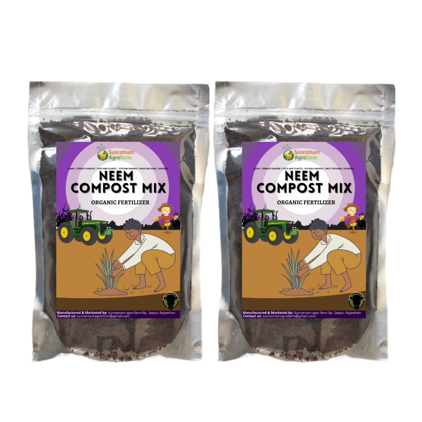 Pack of 2 Sunratnam Neem Compost MIx 900gms pack of 2