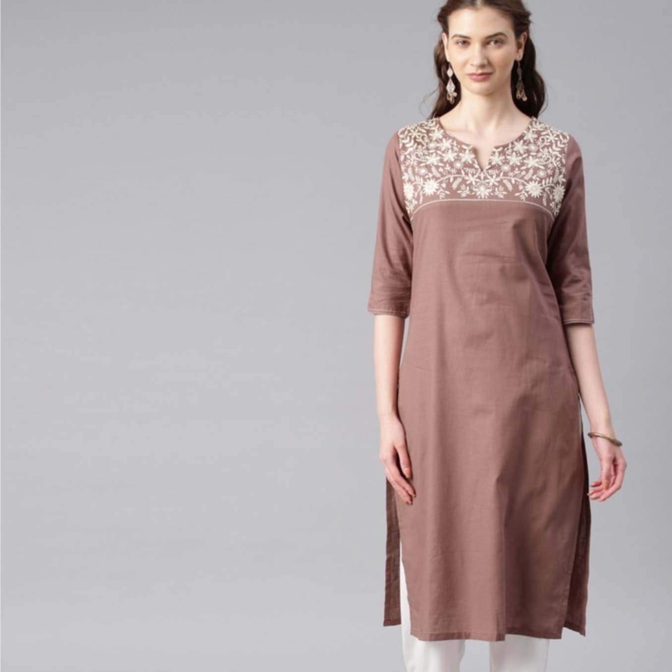 alena mustered kurthi