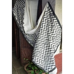 Block Print with Black Chevron