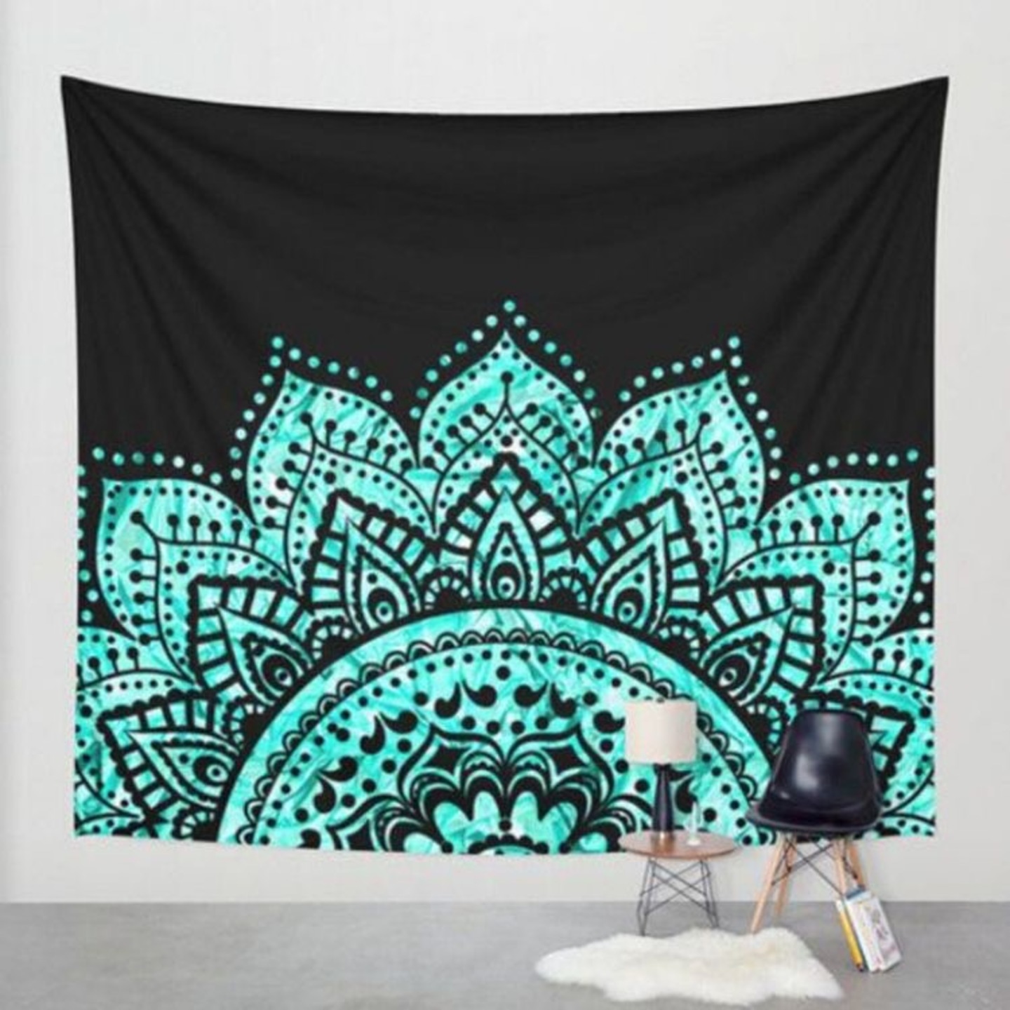 Green Lotus Wall Tapestry