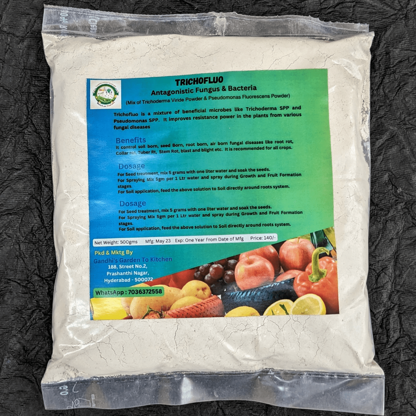 Trichofluo Mix of Trichoderma Viride Powder & Pseudomonas Fluorescens Powder 500gms