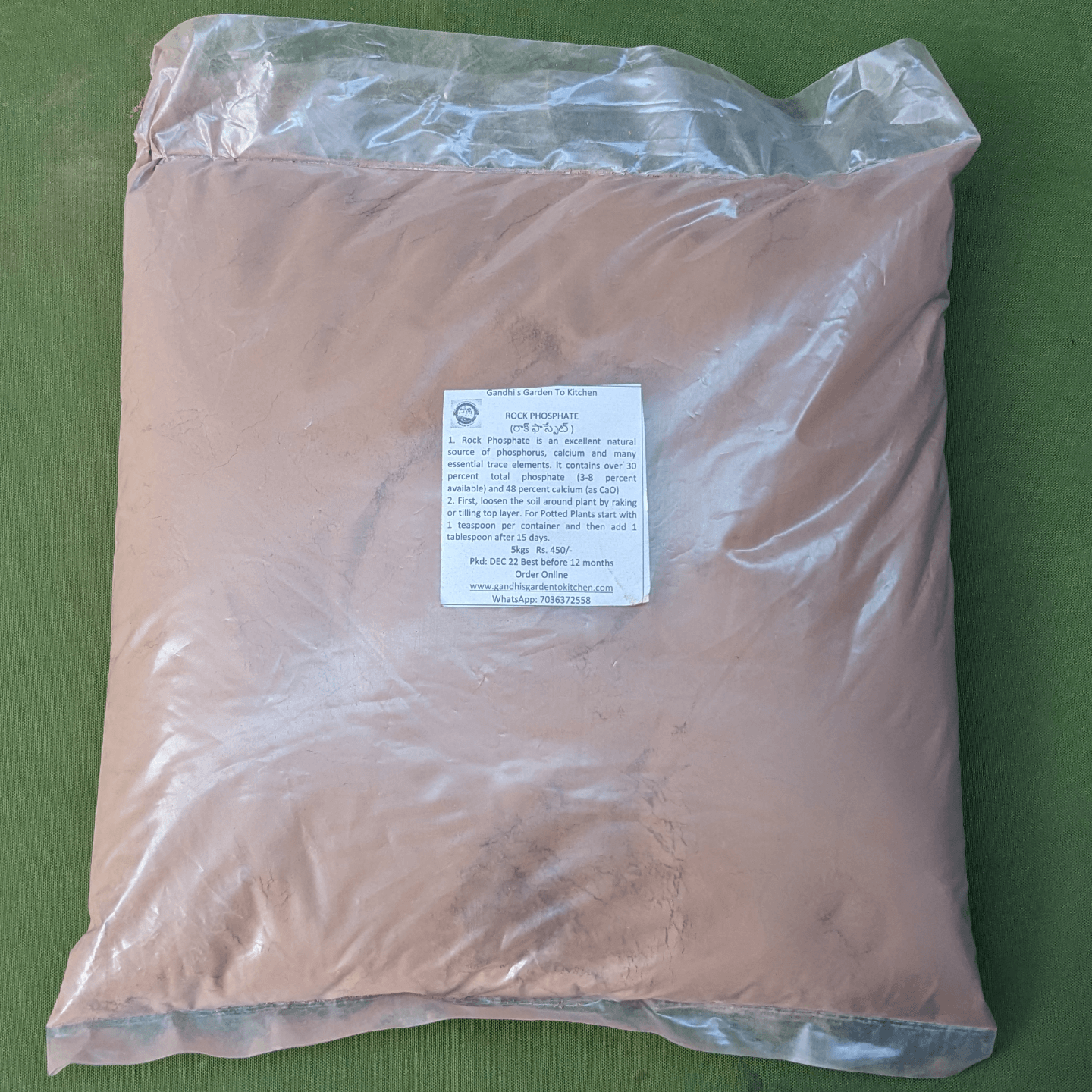 Organic Rock Phosphate Crushed Powder Essential for All Fruiting and Flowering Plants 5kgs