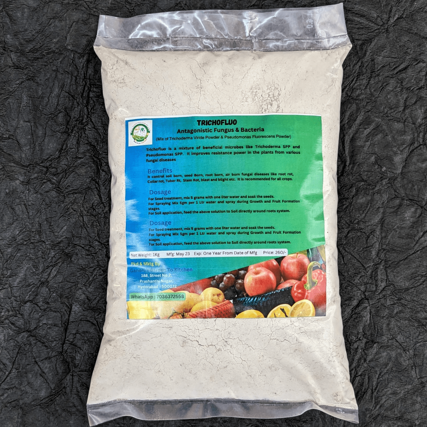 Trichofluo Mix of Trichoderma Viride Powder & Pseudomonas Fluorescens Powder  1kg