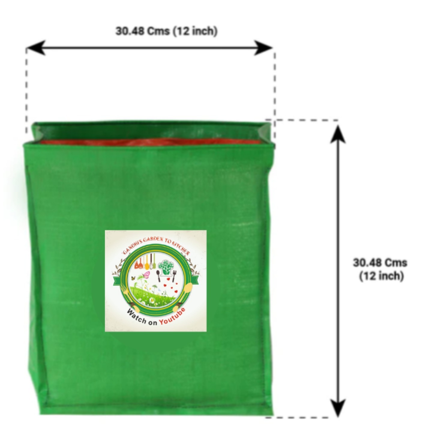 12X12X12 Inches - 220 GSM HDPE Square Grow Bag