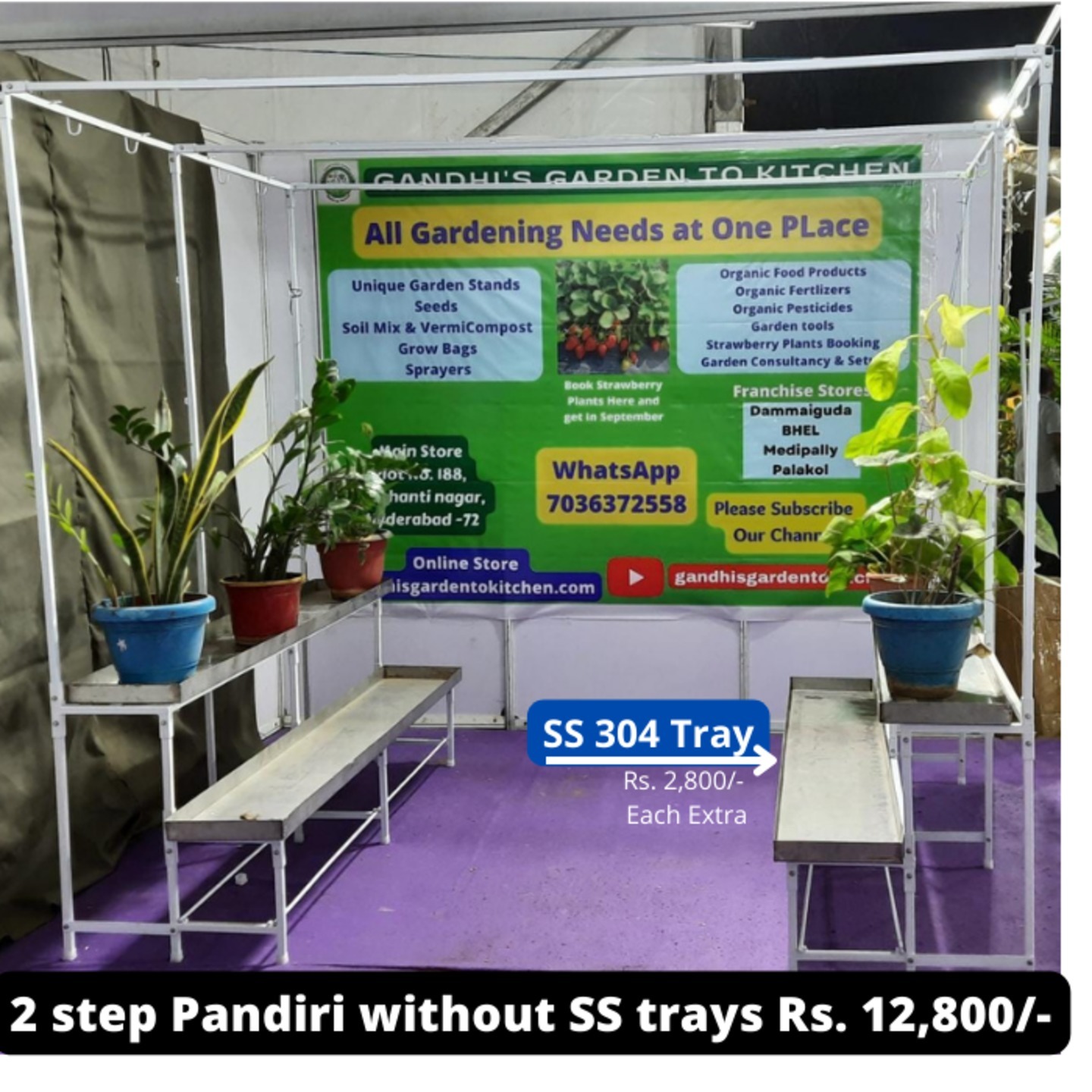 2 step Pandiri without SS trays  8feet width X 6feet length X 7ft Height