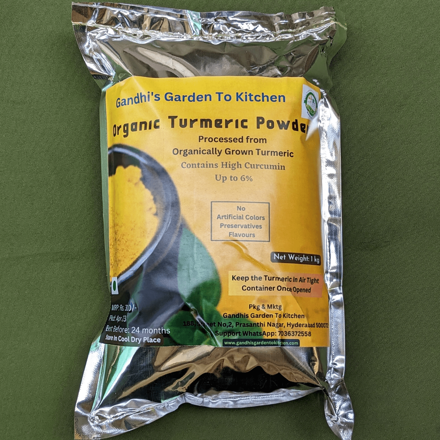 1kg Organic Turmeric Powder with High Curcumin up to 6