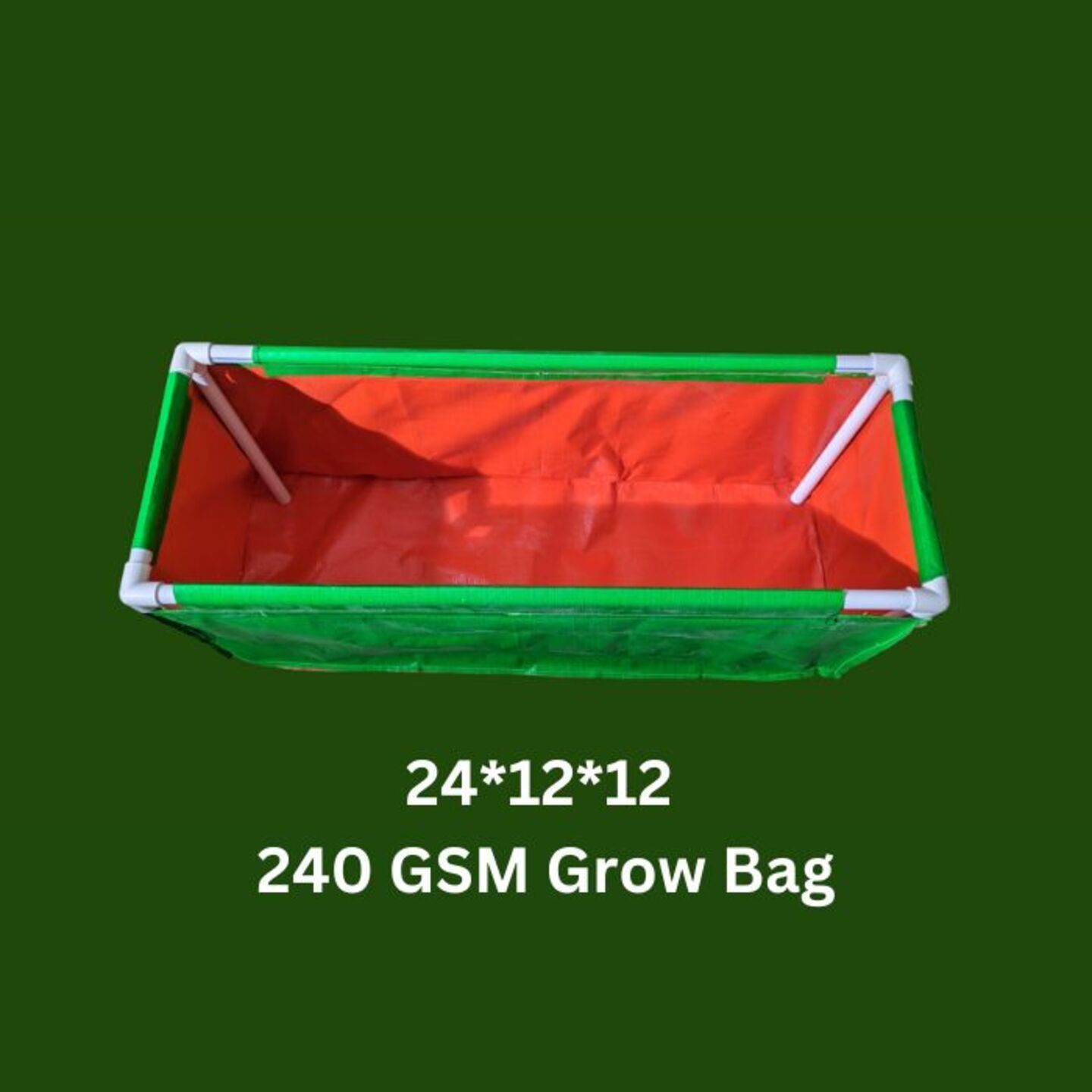 24 Inch  12 Inch  12Inch 260GSM Rectangular Grow Bag with UPvc Pipe Support