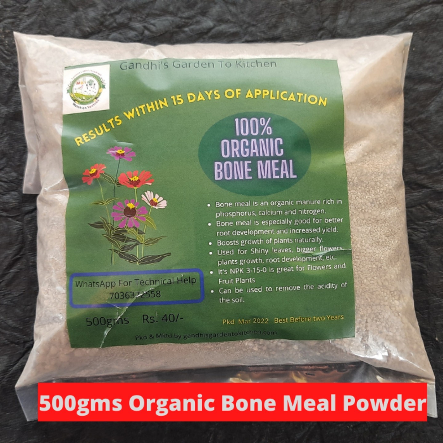 500gms Organic Bone Meal Powder