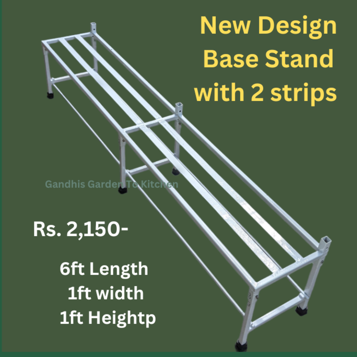 6 feet Single Plain Stand Powder Coated White Size in Inches 72LX1 1WX 12H