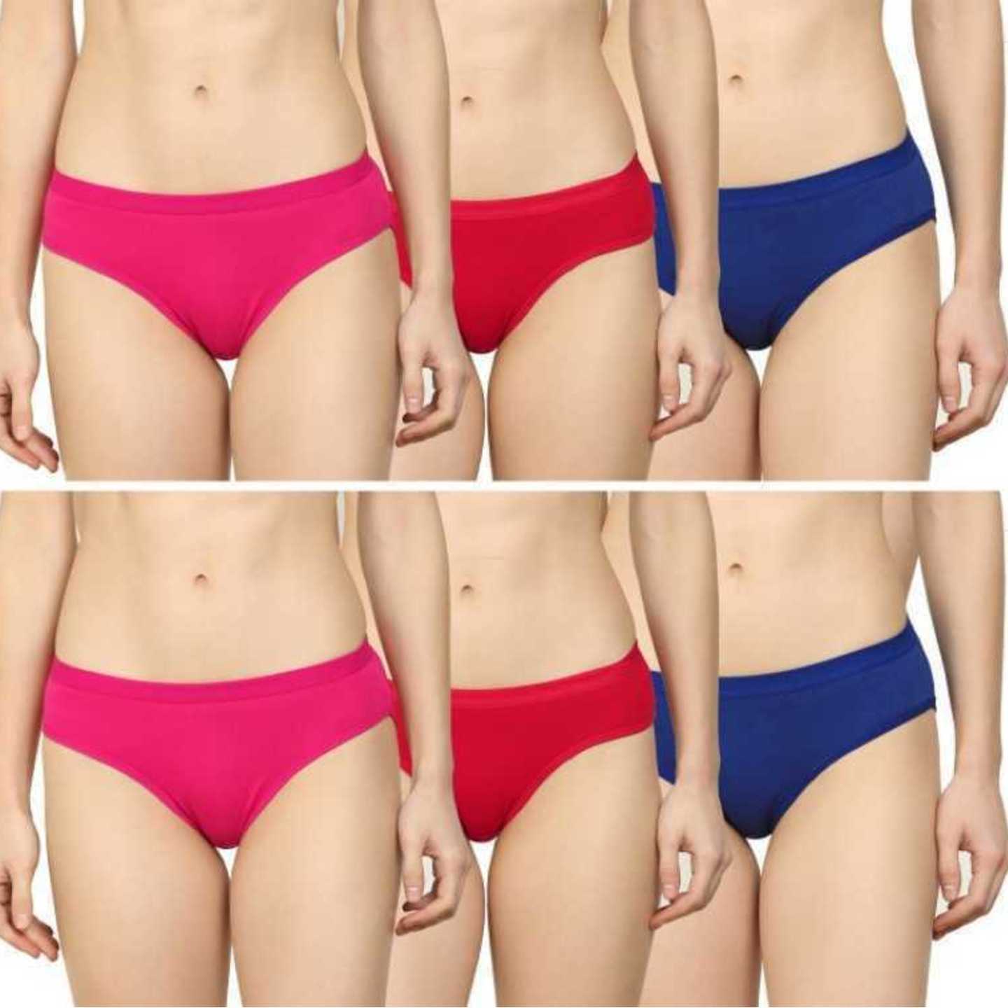 SAPIYU PRODUCTS Women Hipster Pink, Blue, Red Panty  (Pack of 6)