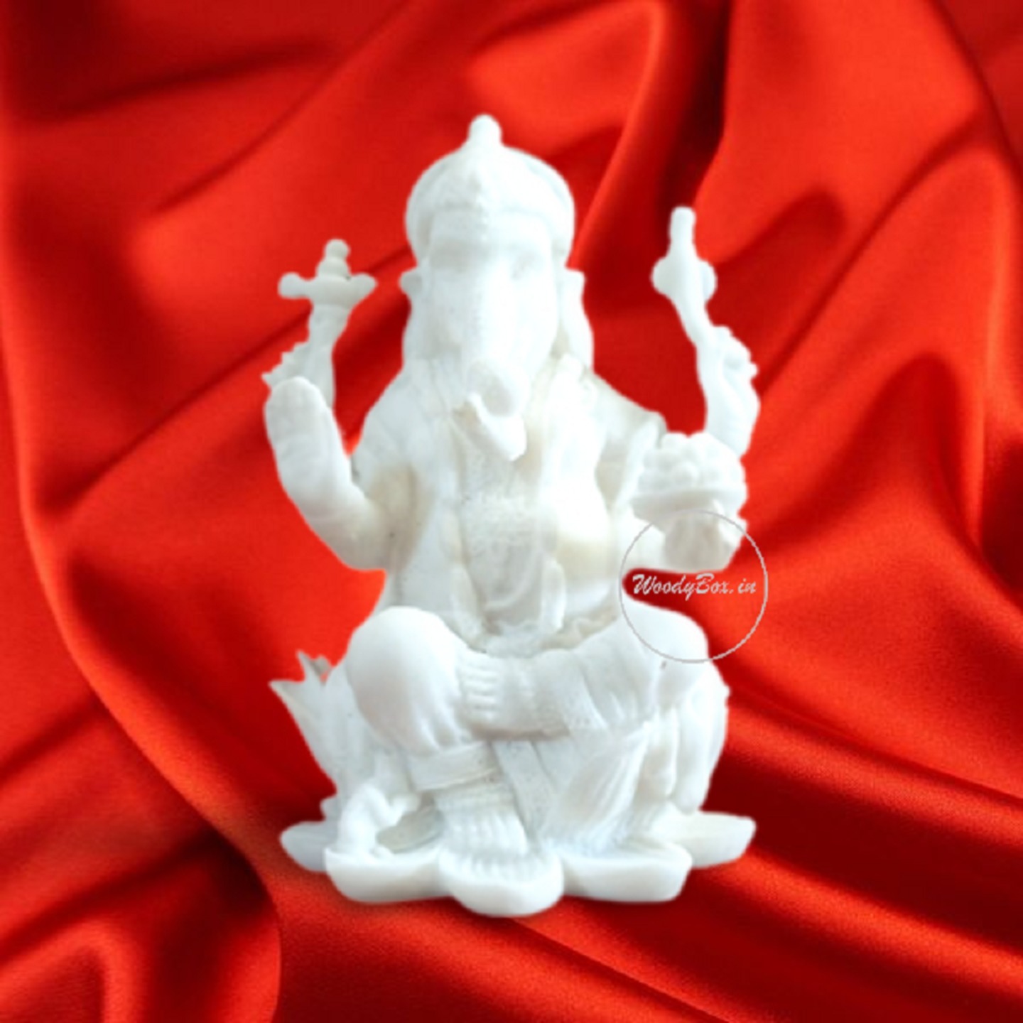 3 Ganesha Cold Cast Resin Showpiece Antique Decor White Marble Finish  Car Dashboard  Pooja Room  Office Desk  Home Decoration