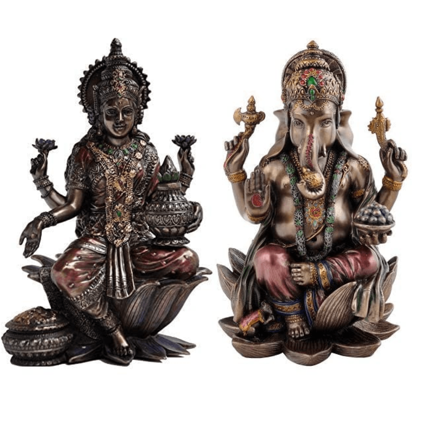 WoodyBox Laxmi Ganesh Set of 2 Decorative Showpiece - 8.8 cm