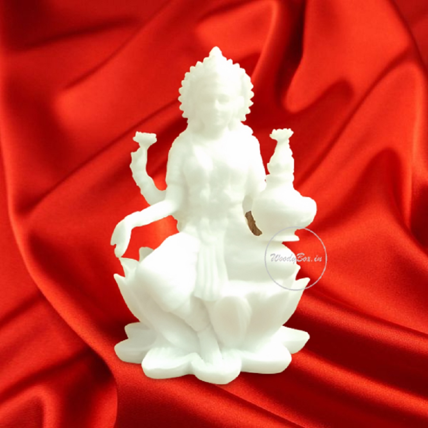 Woodybox.in 3 Cold Cast Resin Laxmi Maa Statue for Home Temple Decoration I Lakshmi ji murti I Laxmi Statue I Decoratiive Idols  Car Dashboard whITE