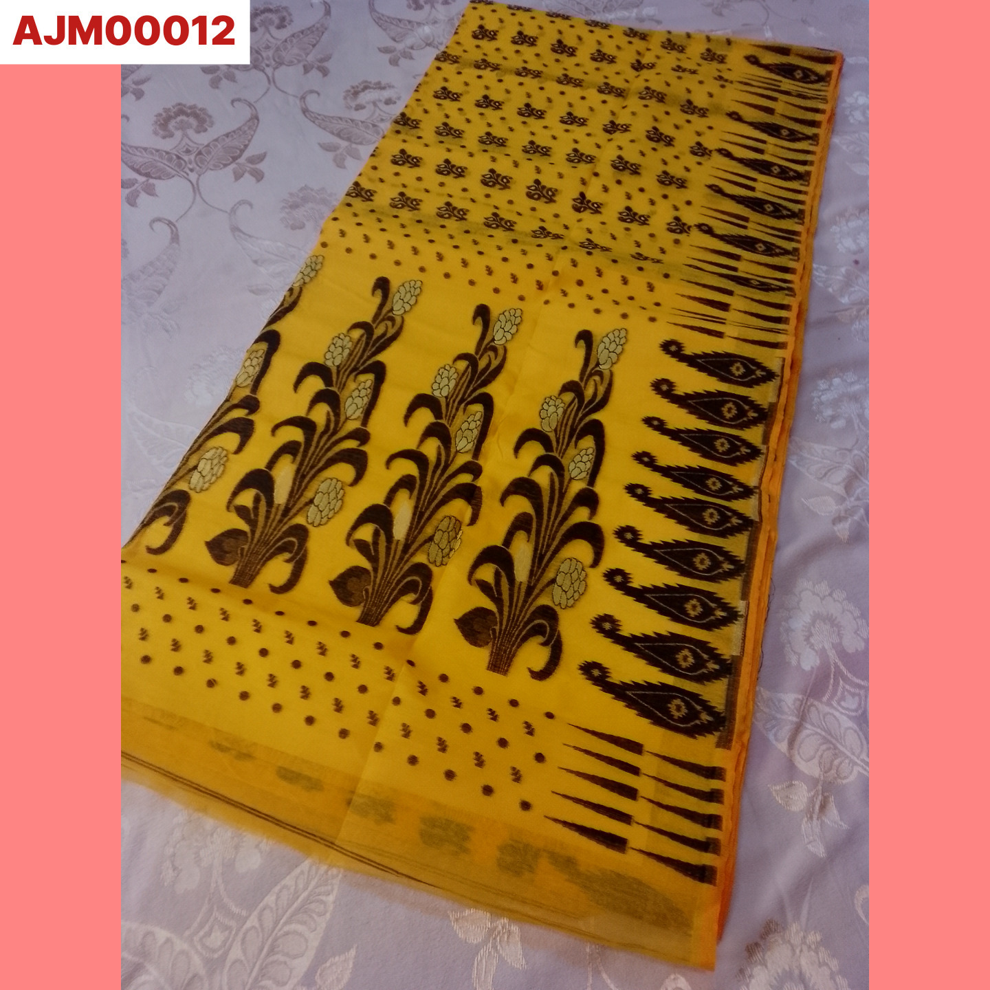 Ahiri - Traditional Jamdani Saree Collection - Yellow & Black